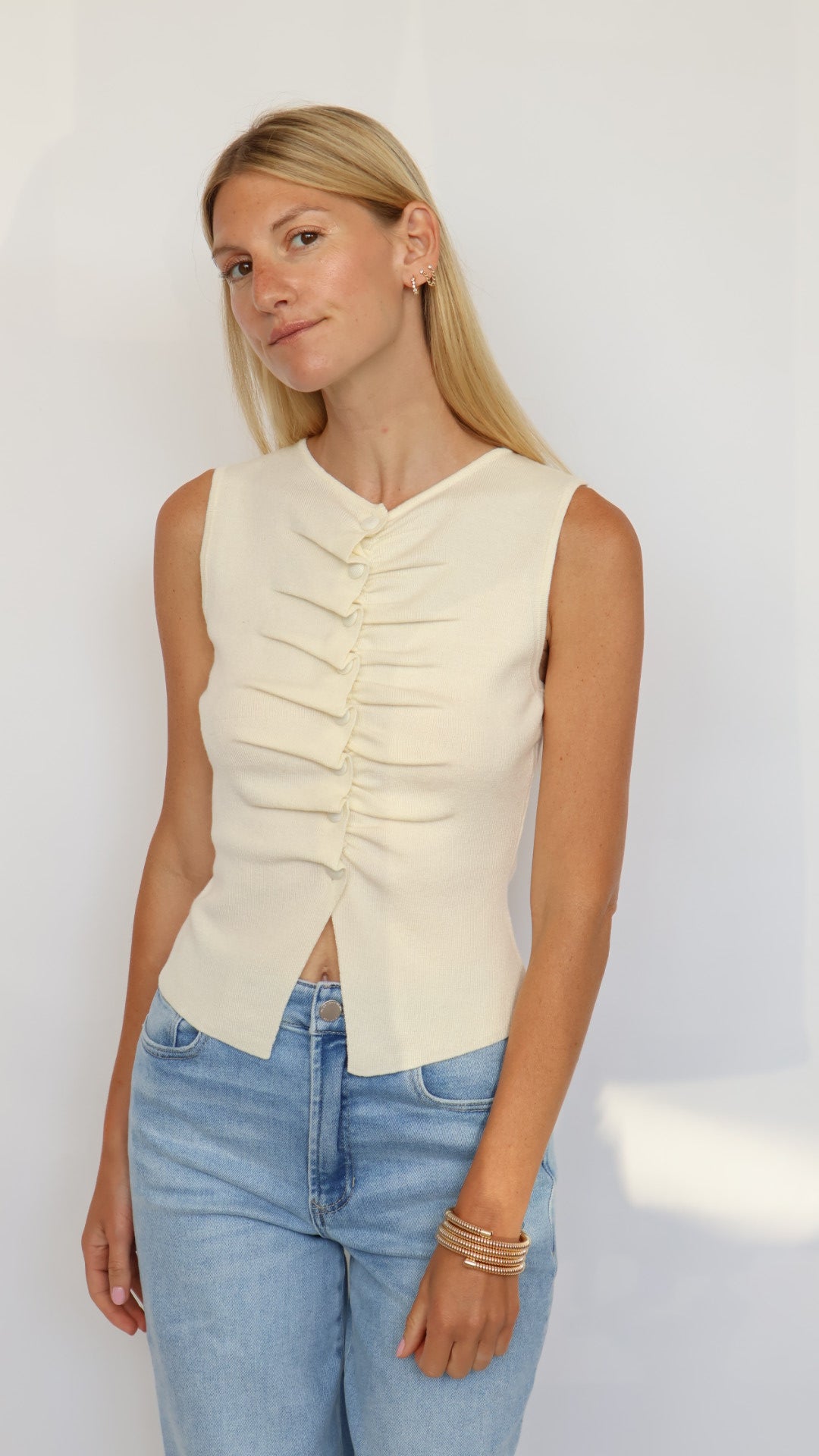 Gathered Front Knit Top