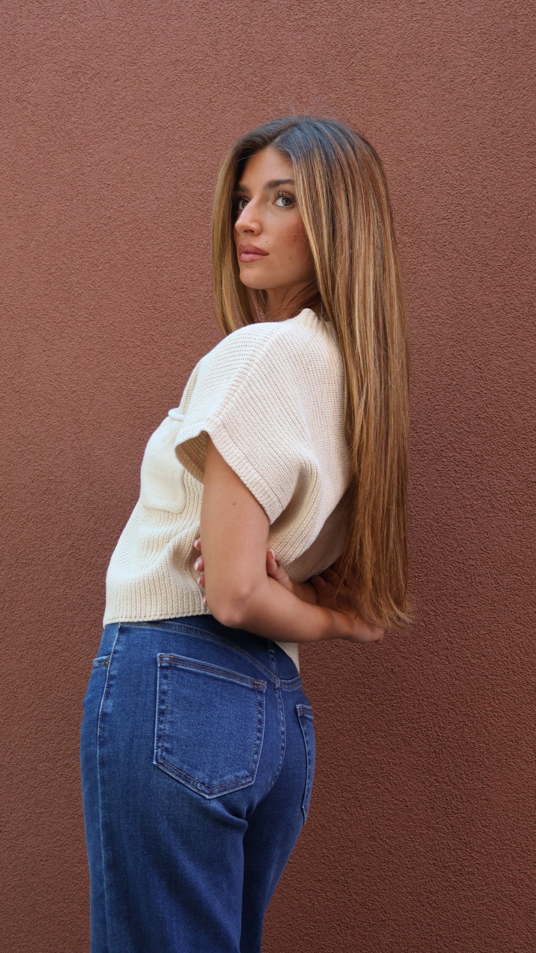 Elan Cap Sleeve Pocket Sweater