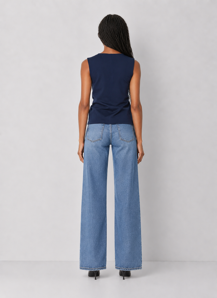 Twist Detail Ponte Sleeveless Top