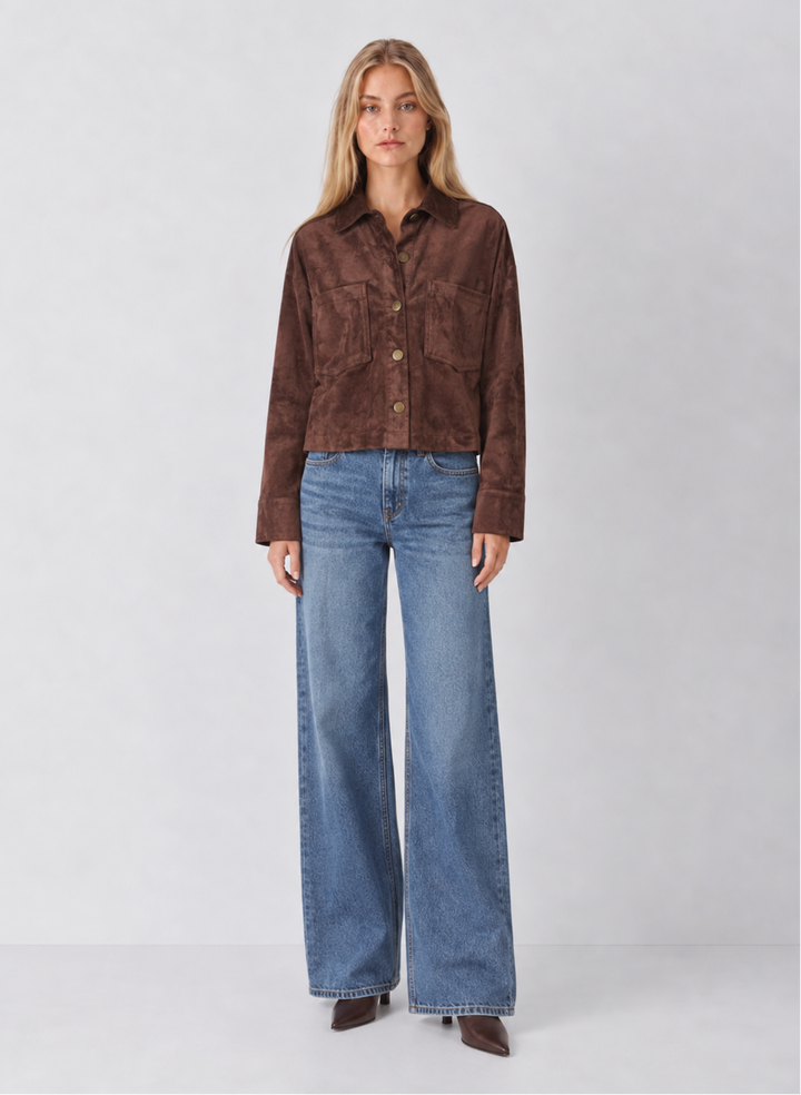 Z Supply All Day Cropped Suede Jacket