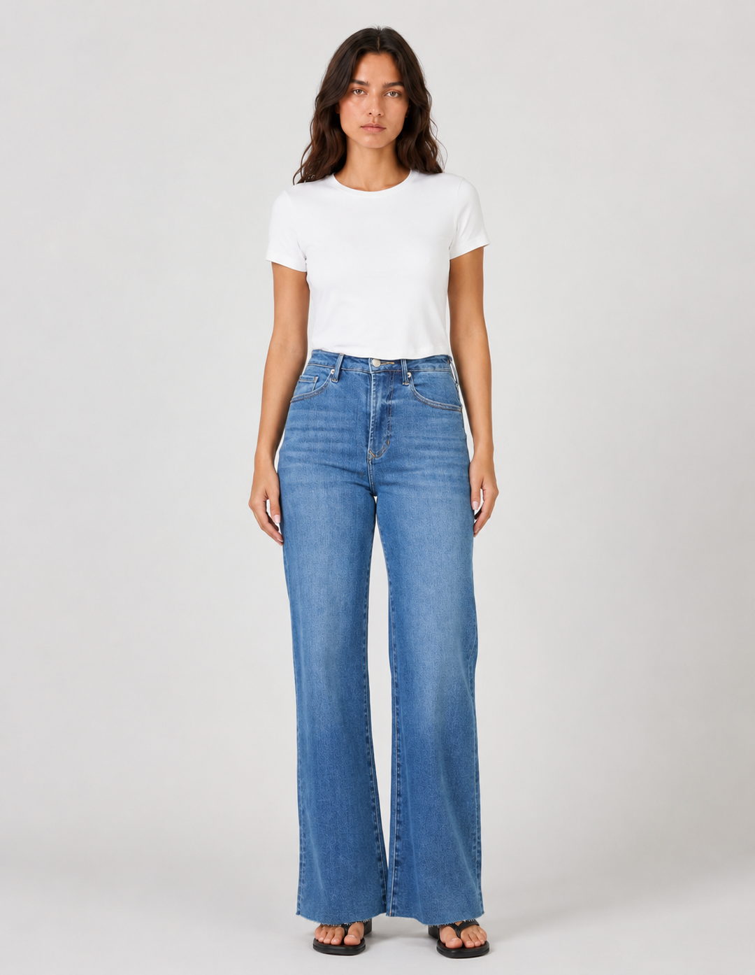 Dear John Denim Fiona Wide Leg Jeans - Fog Sky