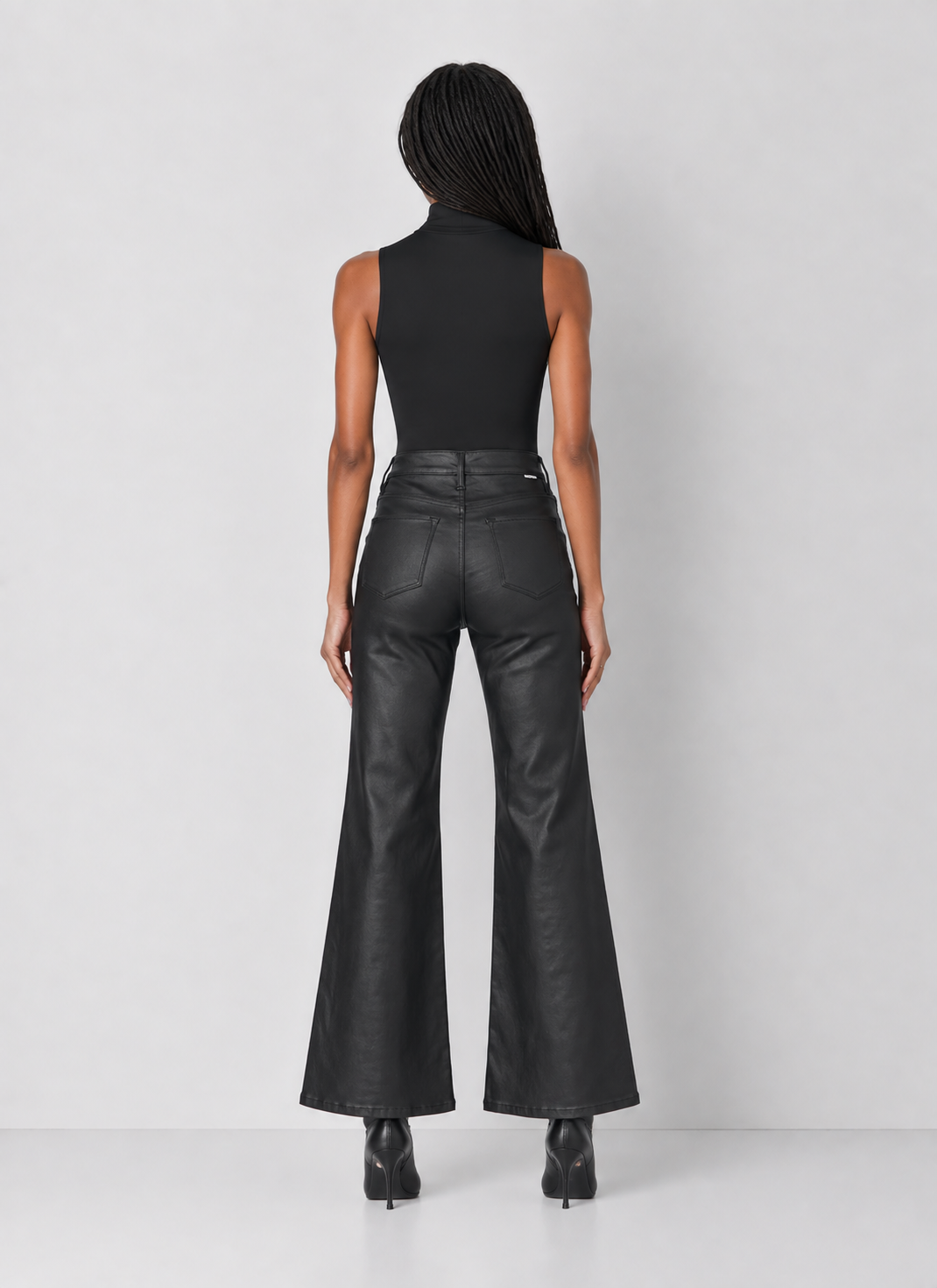 Dear John Fiona Leather Wide Leg Pants - Black