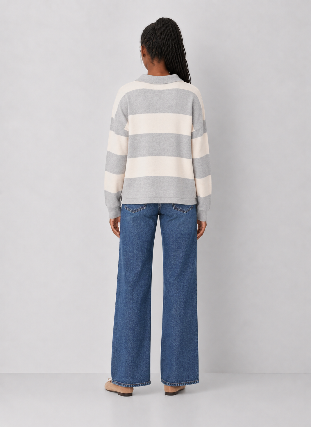 Ellison Stripe Polo Sweater