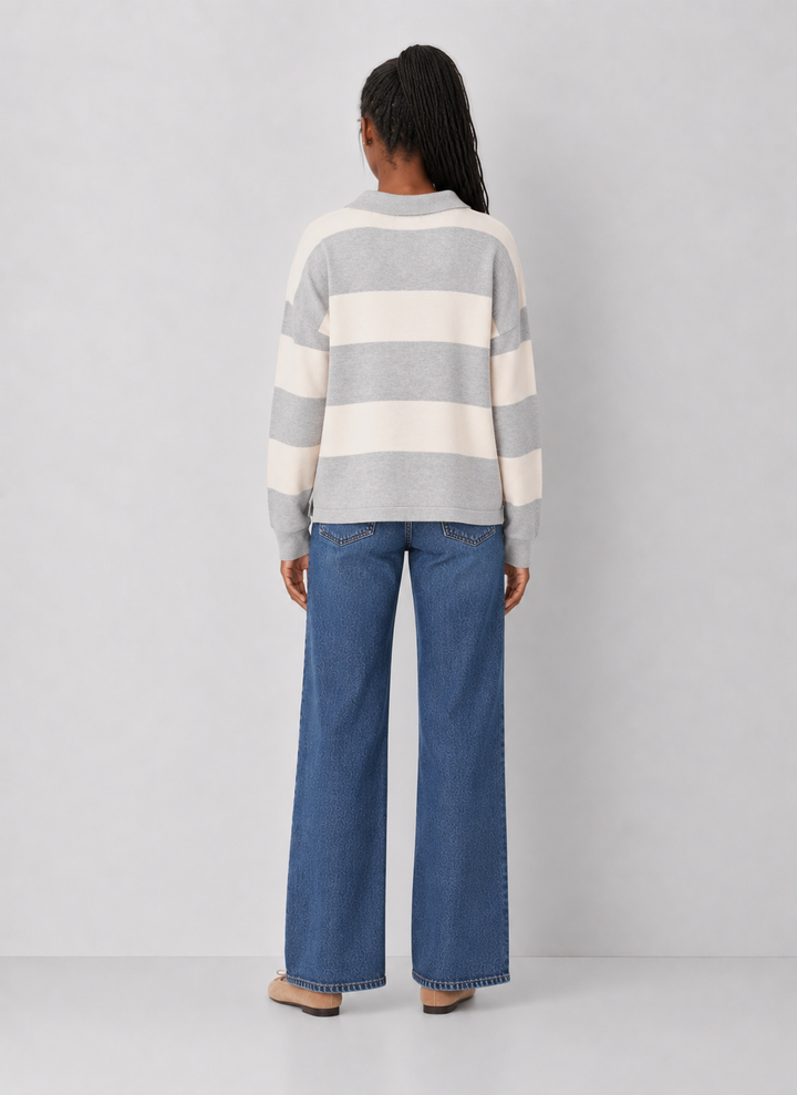 Ellison Stripe Polo Sweater