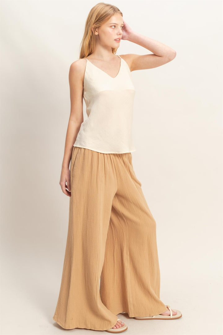 Lightweight Gauze Wide Leg Pants