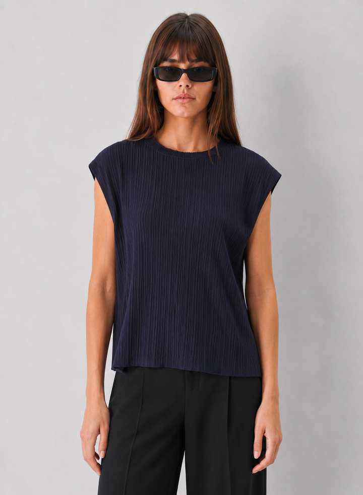 Fine Ribbed Knit Top