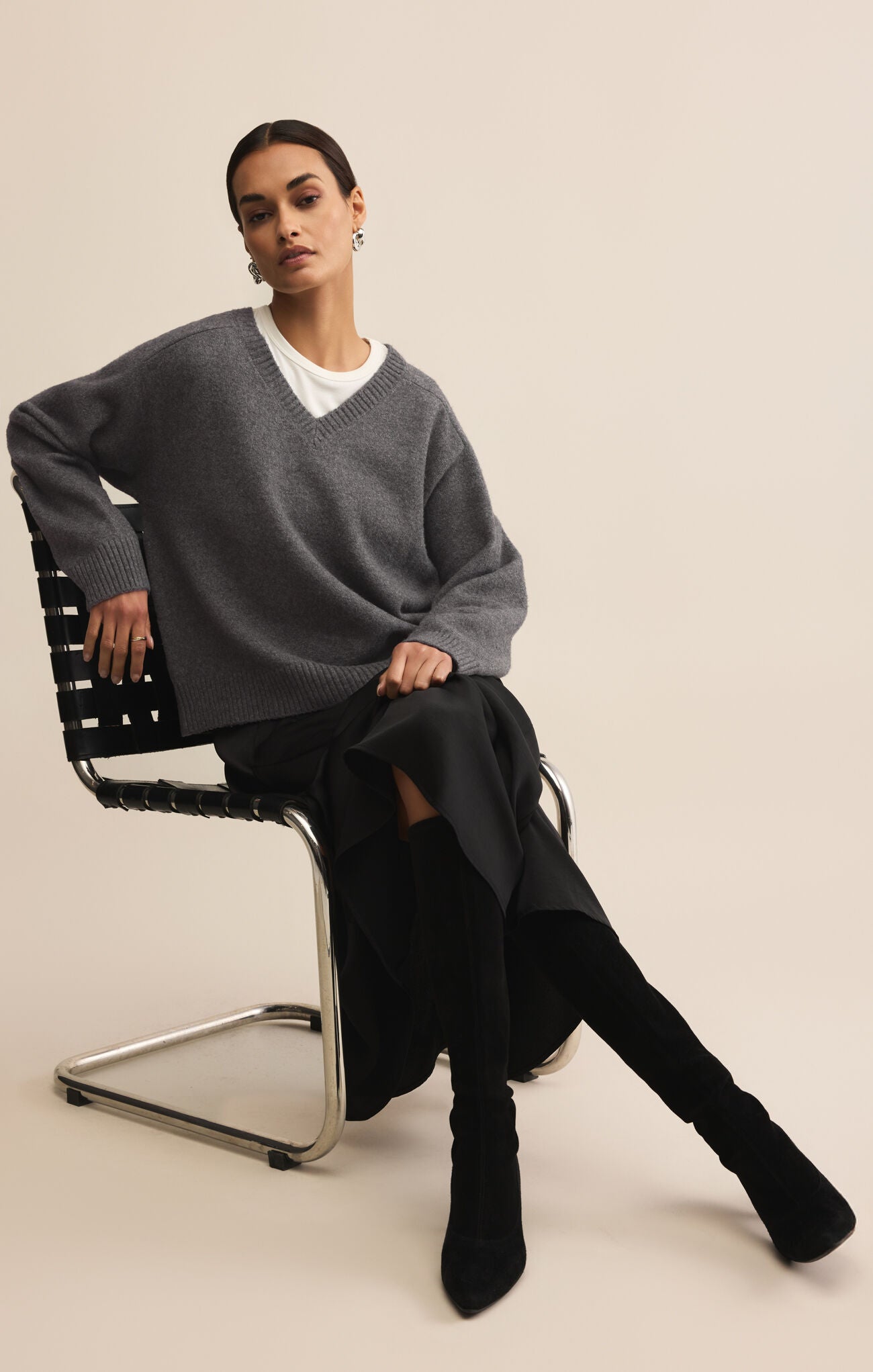 Z Supply Northpointe Satin Midi Skirt | High-Rise Satin Skirt