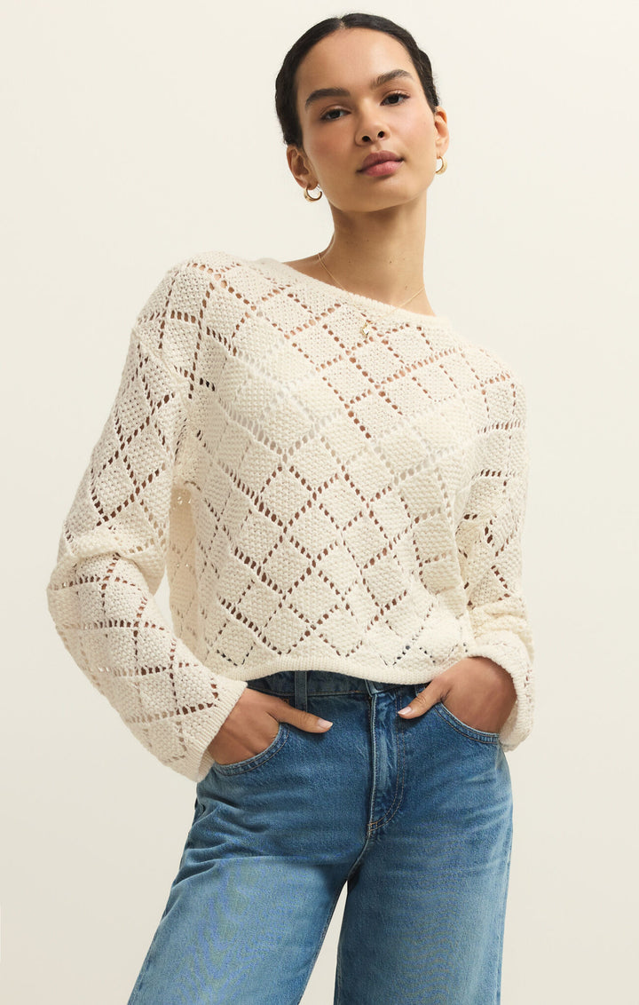 Z Supply Hullen Crochet Sweater