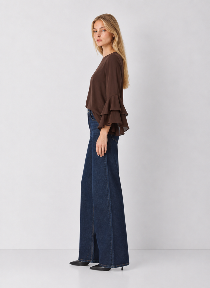 Ruffled Bell Sleeve Blouse