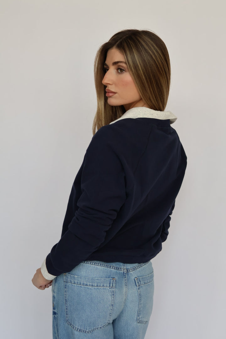 BEST SELLER : Loren Ribbed Cotton Zip Long Sleeve Top 40% OFF IN CART