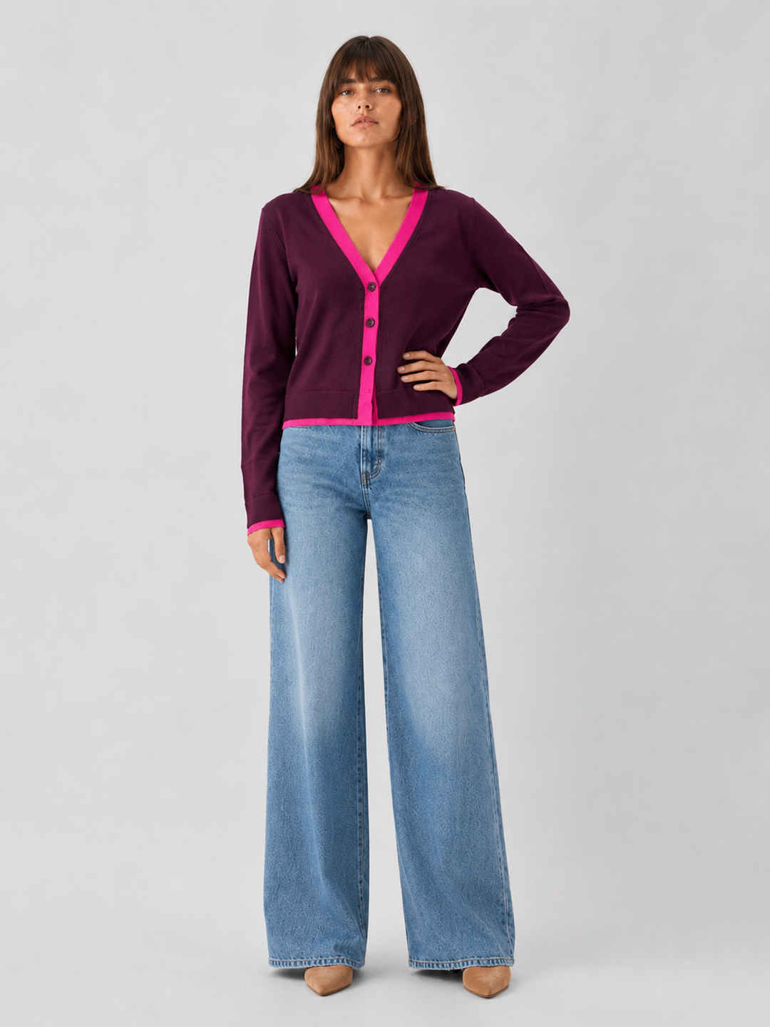 Steve Madden Arwen Color Block Cardigan