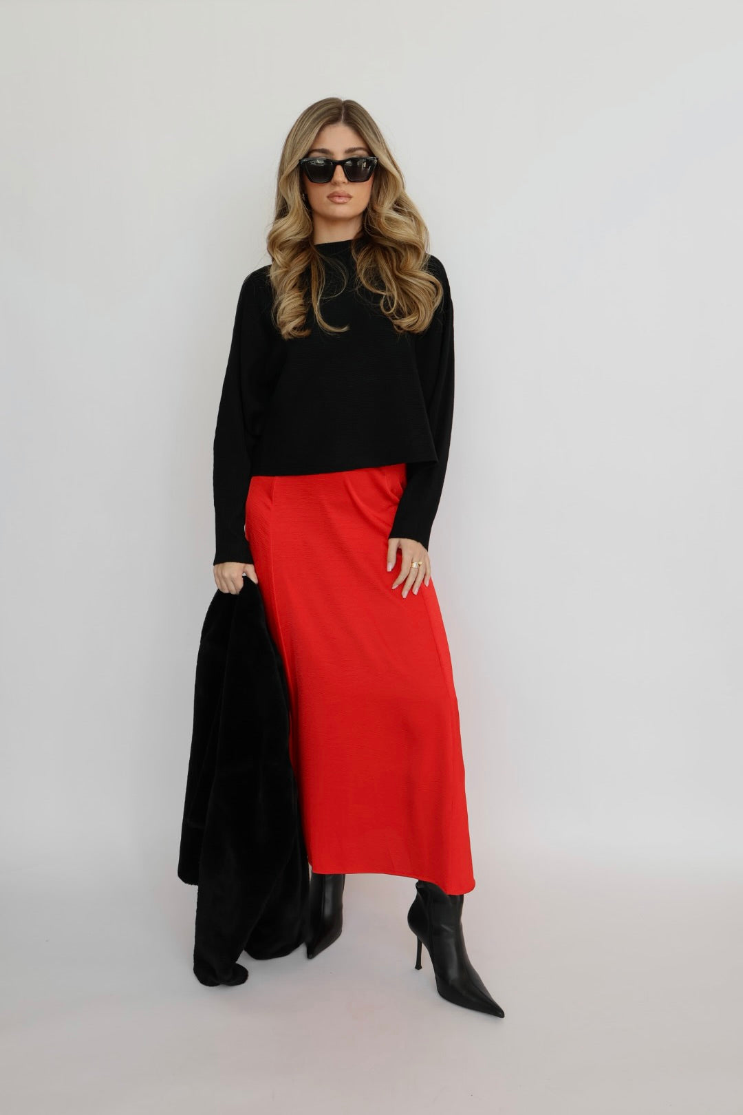 Z Supply Northpointe Satin Midi Skirt
