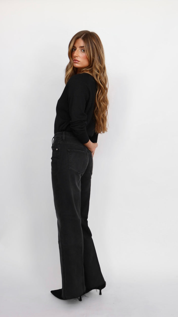 Dear John Denim Mid Rise Flare Leg Jeans Mica Jet Set