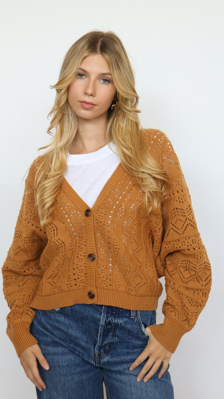 Crochet V Neck Cardigan