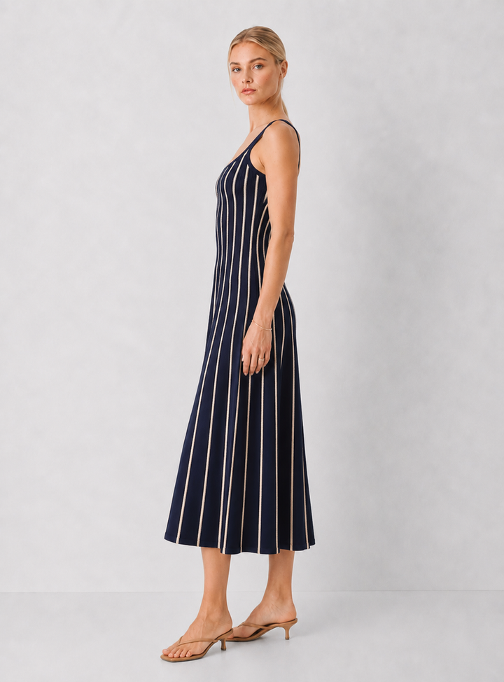 ASTR Irecia Striped Knit Midi Dress