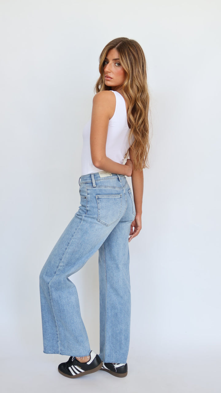 Just Black Denim High Rise Full Length Wide Leg Jeans