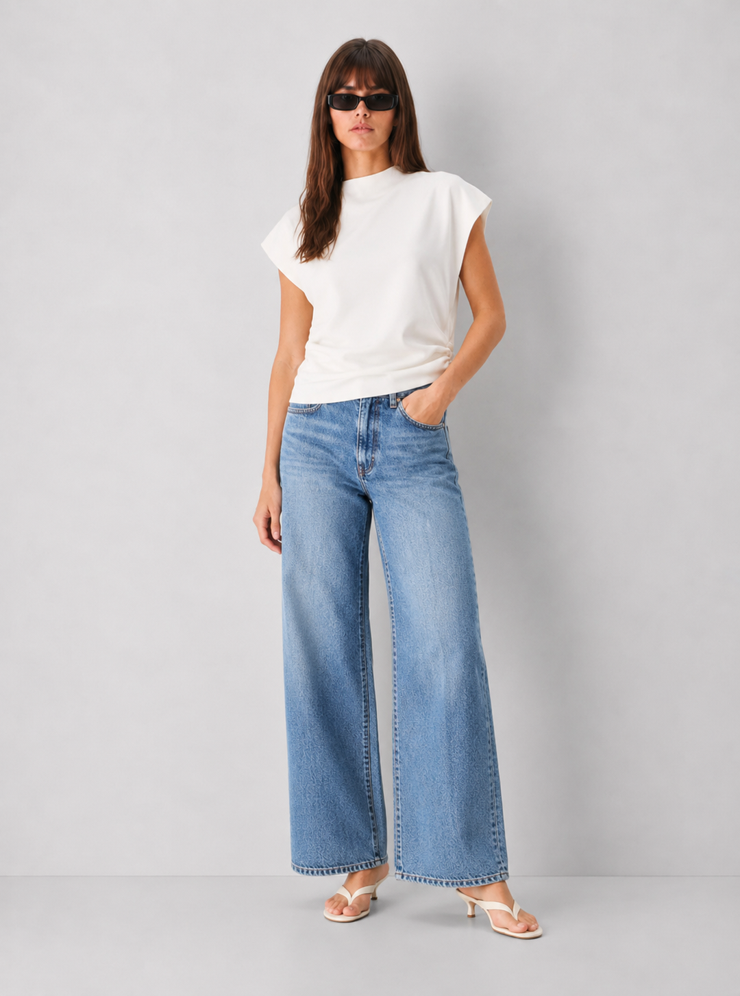 Sweater Vest with Shirring Detail