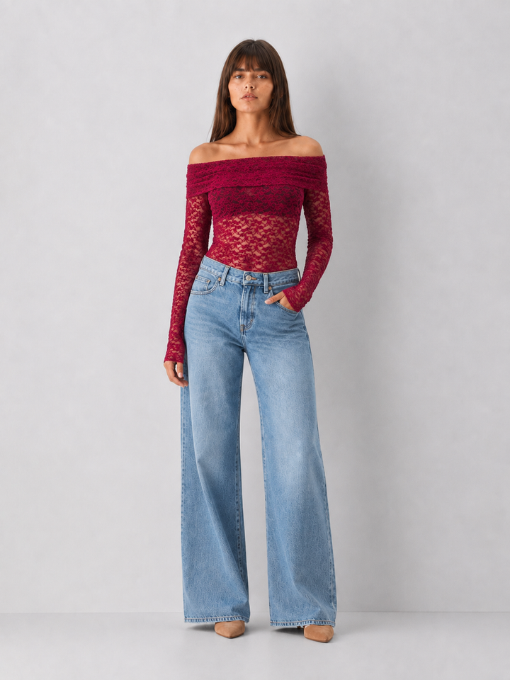 Off-shoulder Lace Top