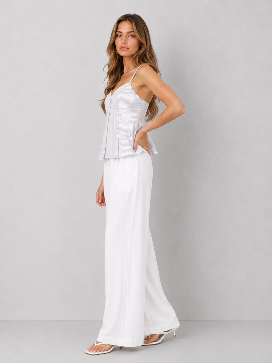 Corvo Stripe Peplum Dress Top - FINAL SALE