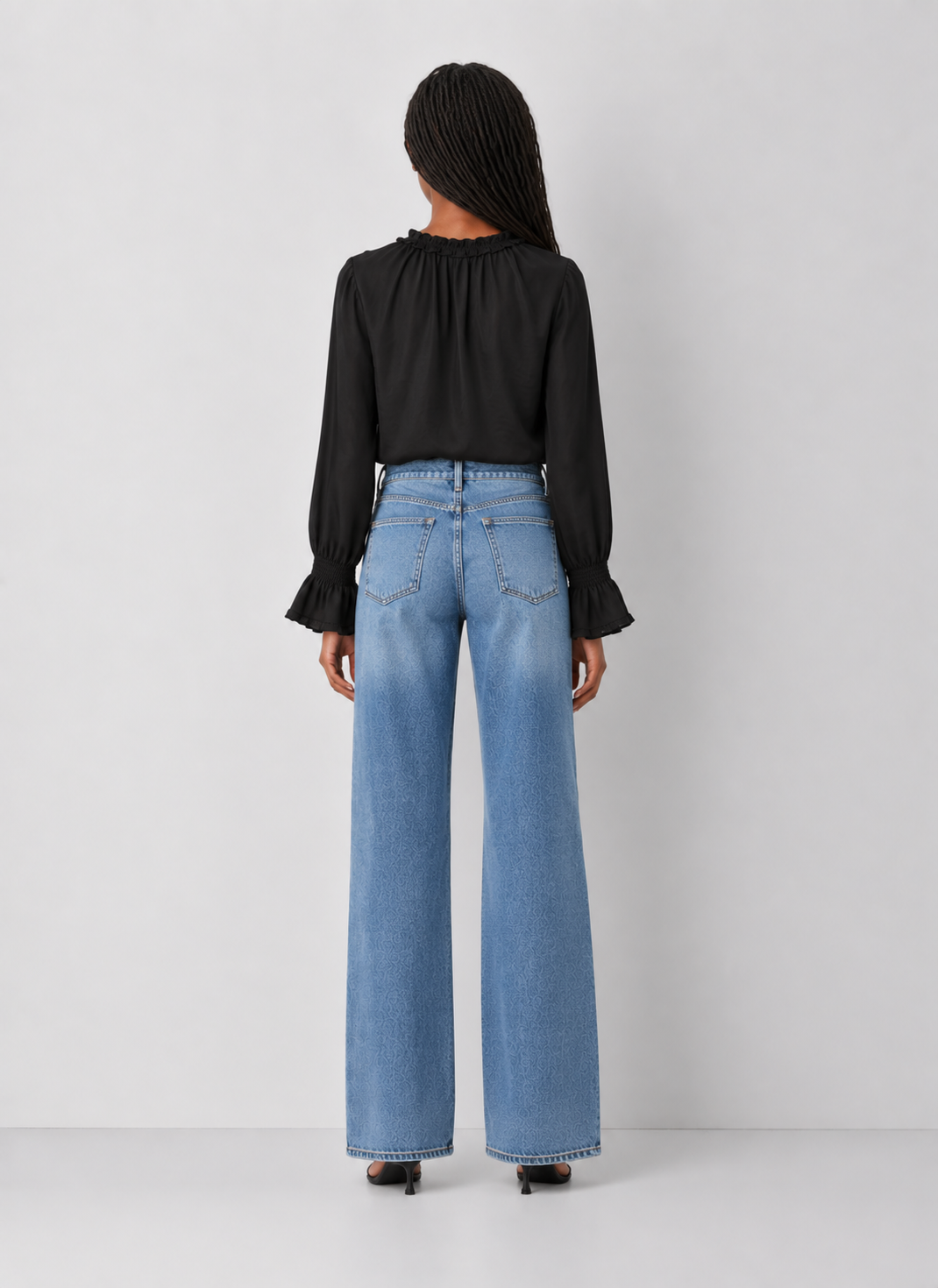 Ruffle Tie Neck Blouse