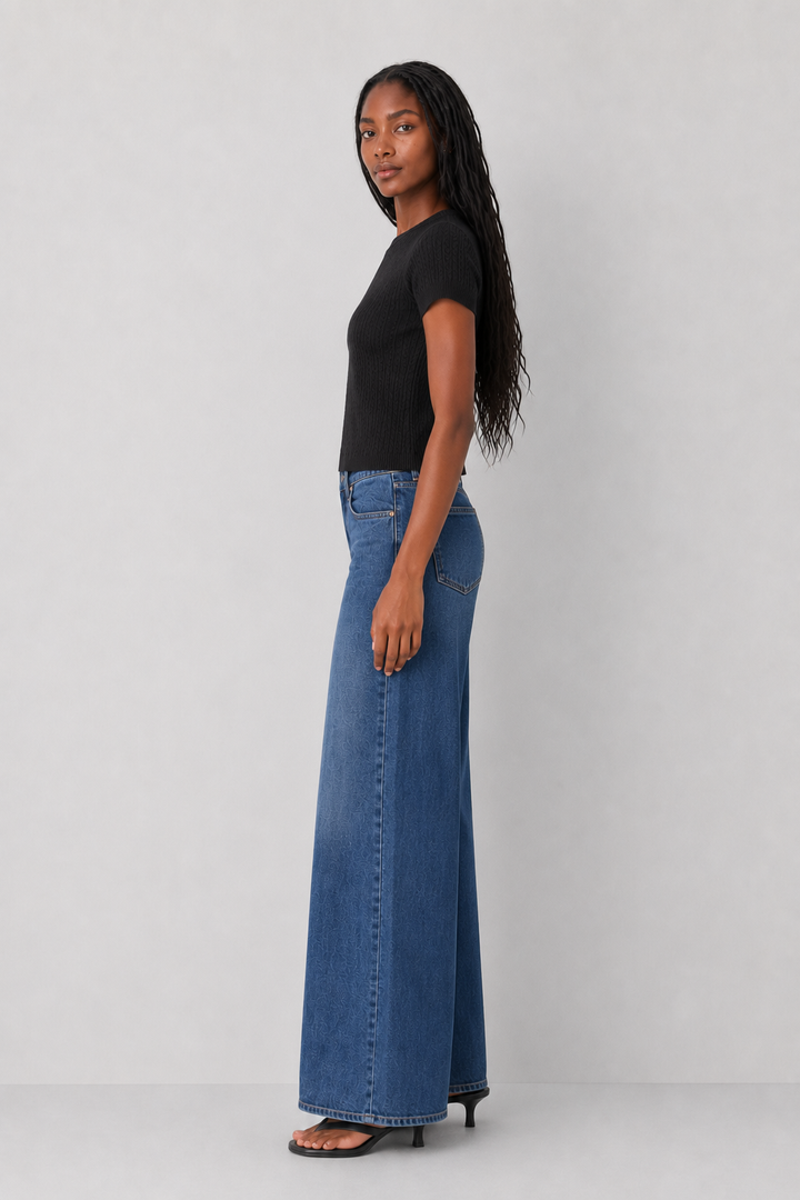 Pointelle Cable Knit Sweater