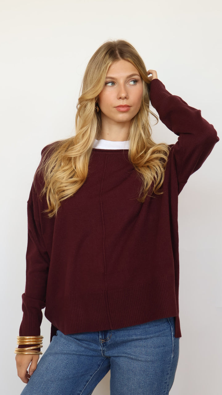 Rolled Neck Crew Sweater
