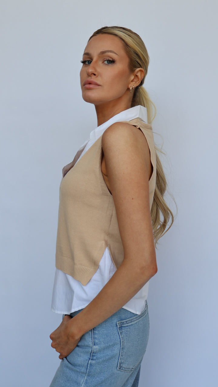 Layered Light Weight Sweater Vest