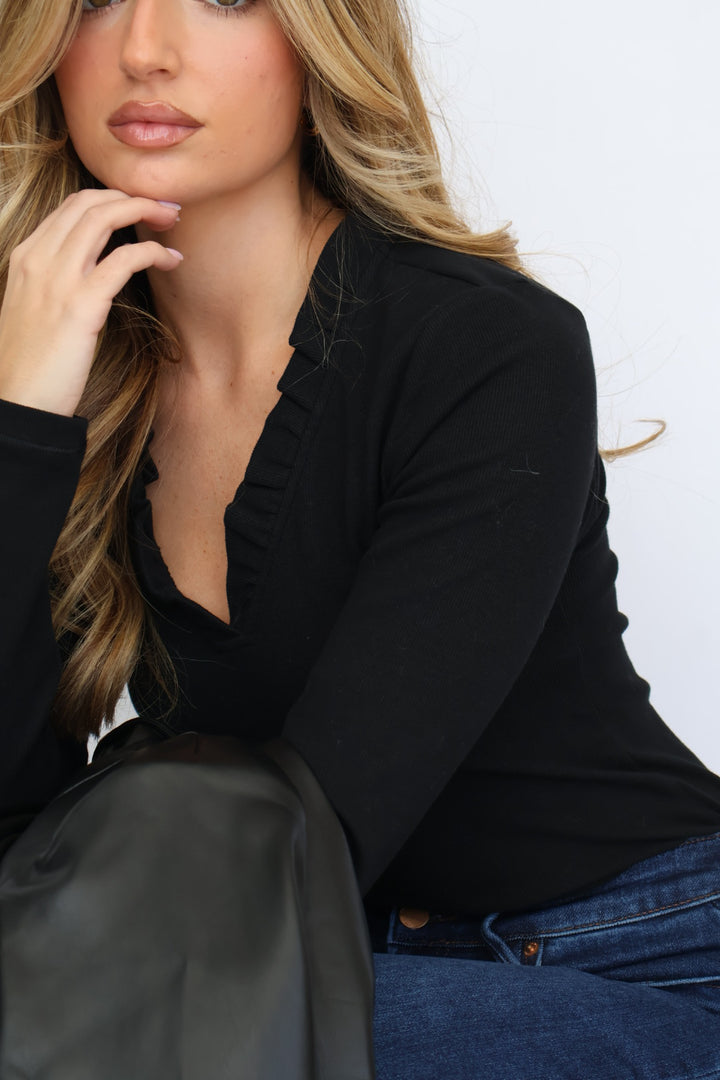 Lily Ruffle Cotton Long Sleeve