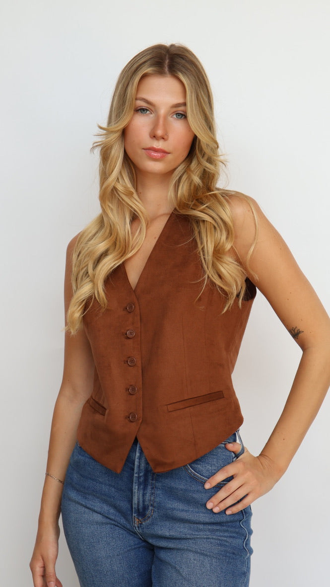 Steve Madden Barrett Faux Suede Vest