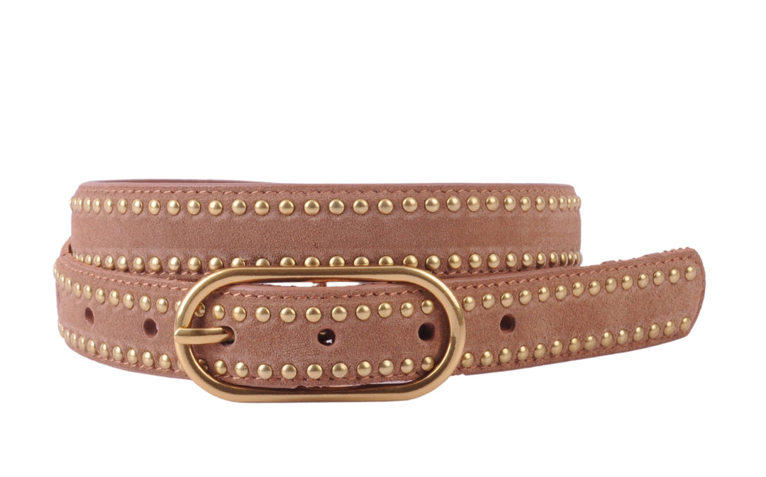 Stud Lined Suede Belt
