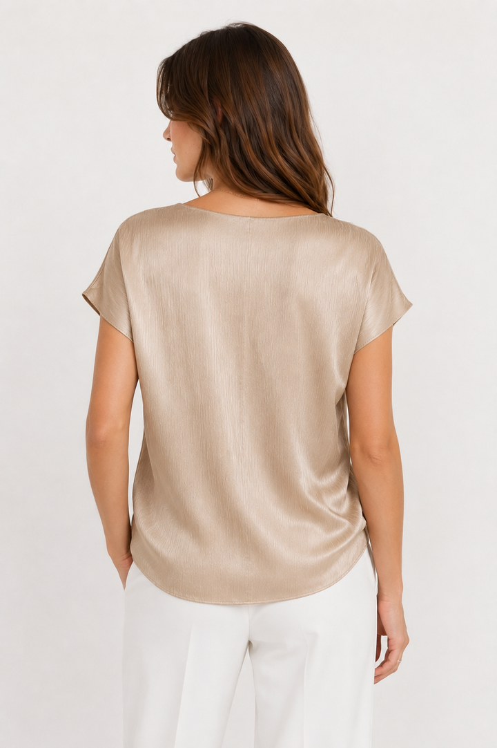 Pleated Cap Sleeve Top