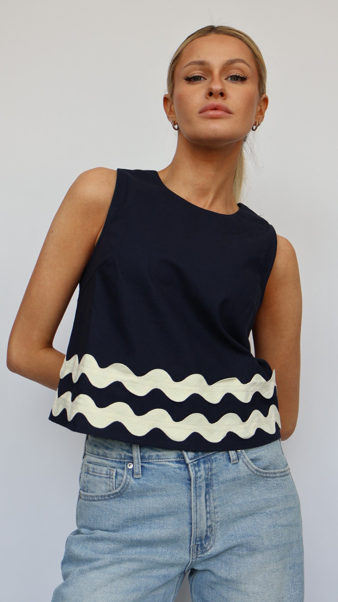 Embroidered Detail Crop Top