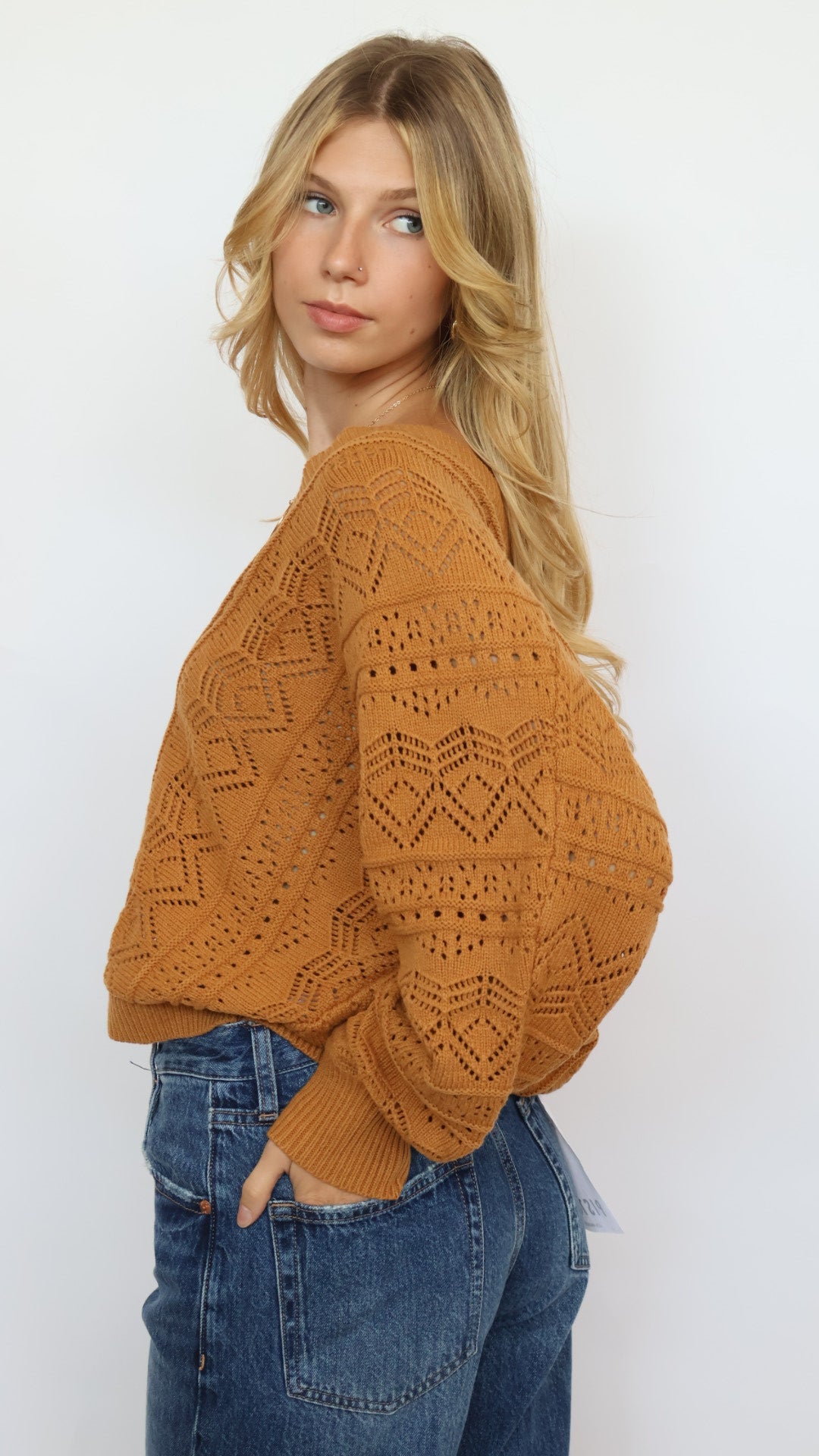 Crochet V Neck Cardigan