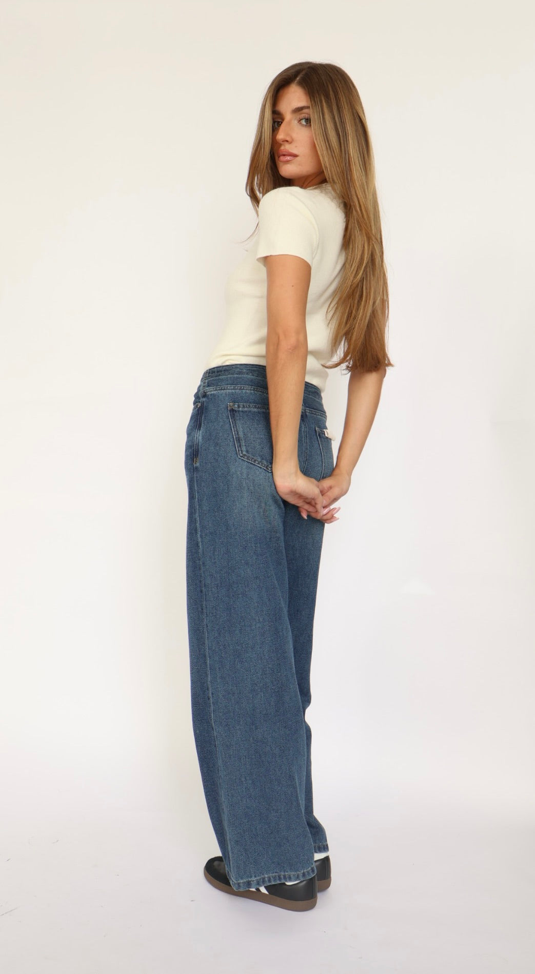 Habitual Jade Drawstring Wide Leg Jeans