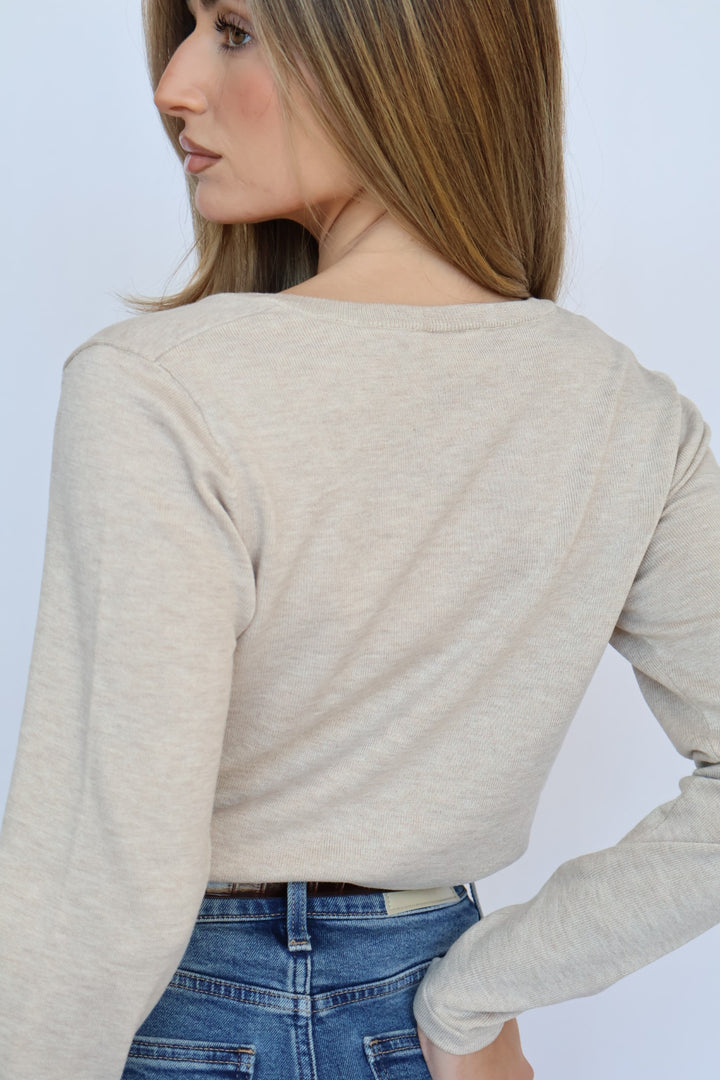 Lightweight Transitional V-Neck Knit Sweater