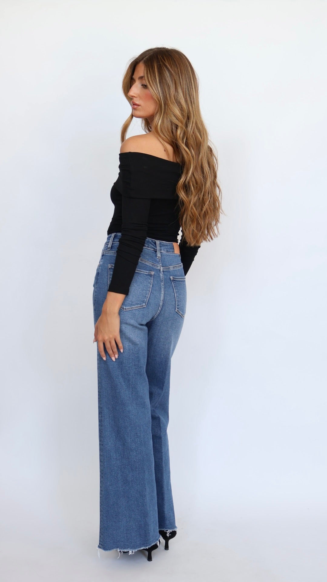 Dear John Denim Fiona Slim Wide Leg Jeans Midtown