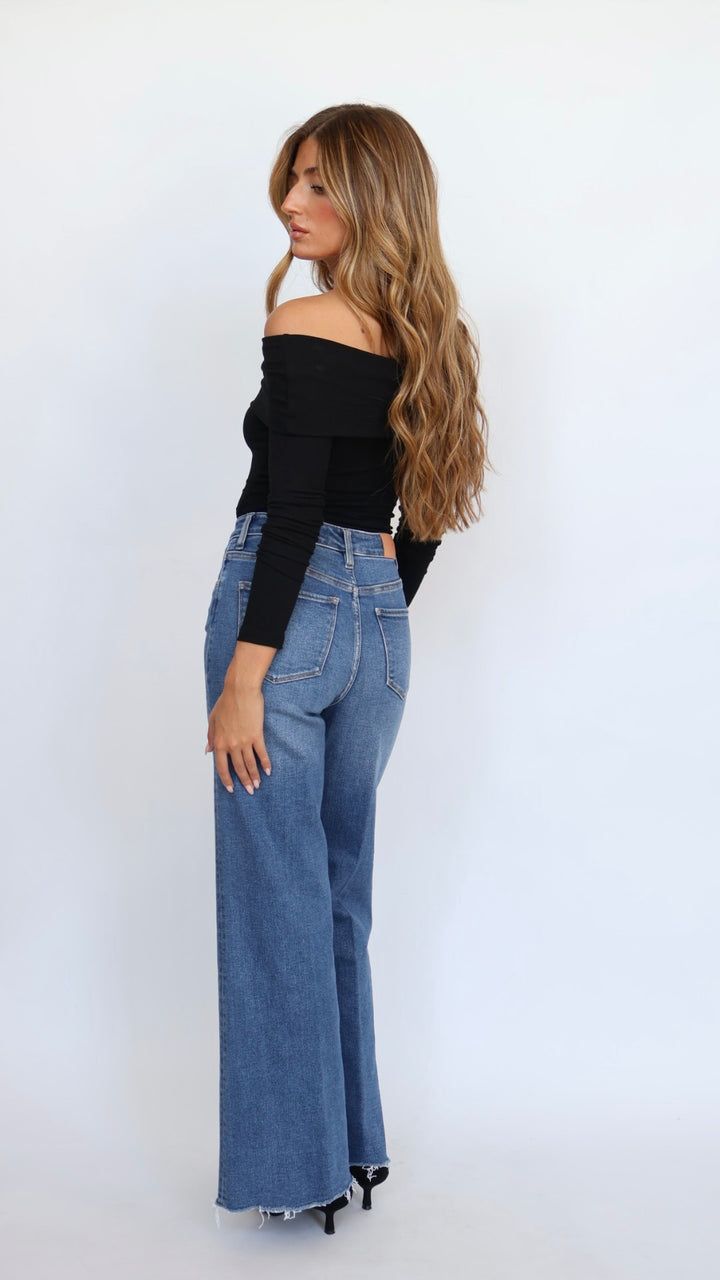 Dear John Denim Fiona Slim Wide Leg Jeans Midtown