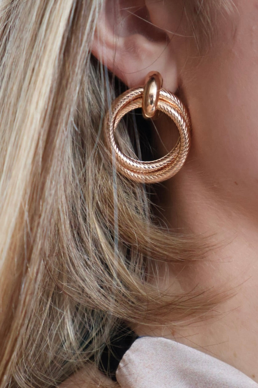 Textured Double Hoop