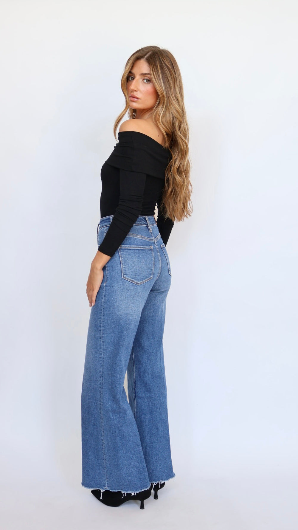 Dear John Denim Fiona Slim Wide Leg Jeans Midtown