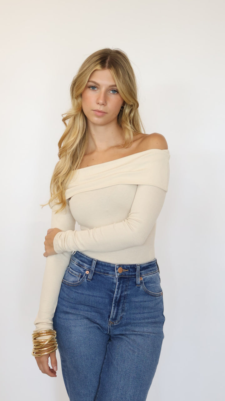 Carter Off Shoulder Knit Long Sleeve