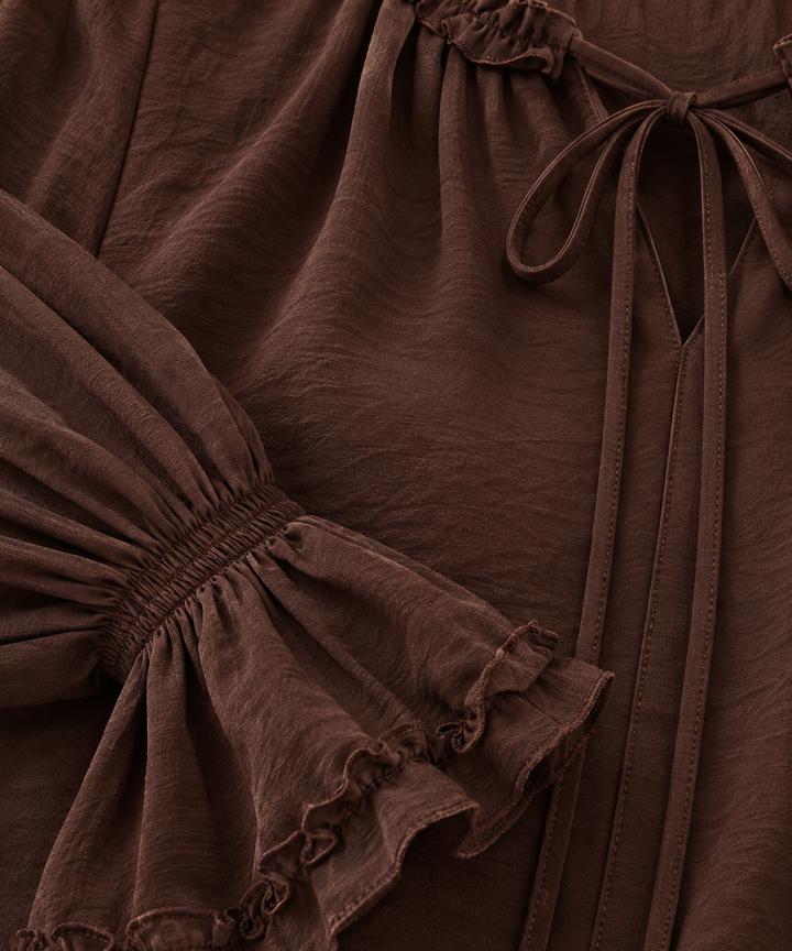 Ruffle Tie Neck Blouse