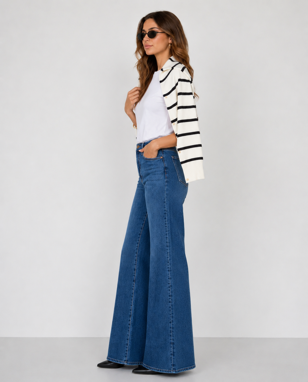 Preorder Dear John Denim Fiona Slim Wide Leg Jeans Midtown