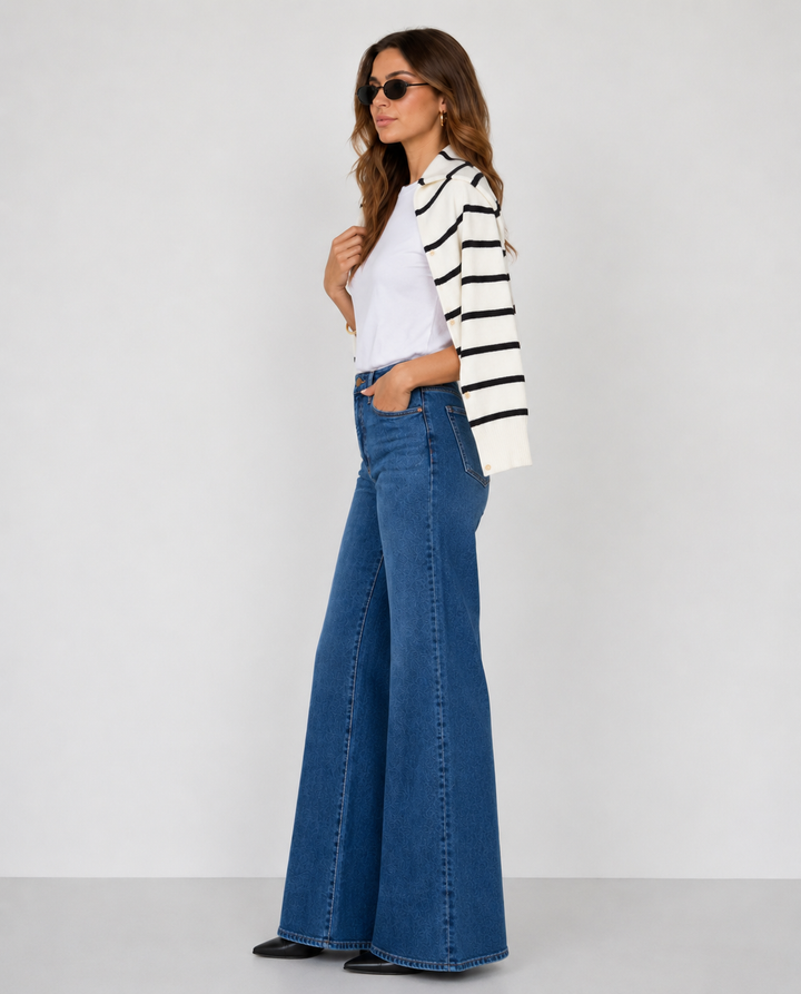 Preorder Dear John Denim Fiona Slim Wide Leg Jeans Midtown
