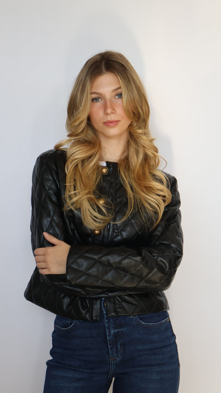 Dear John Denim Bonheur Quilted Vegan Leather Jacket