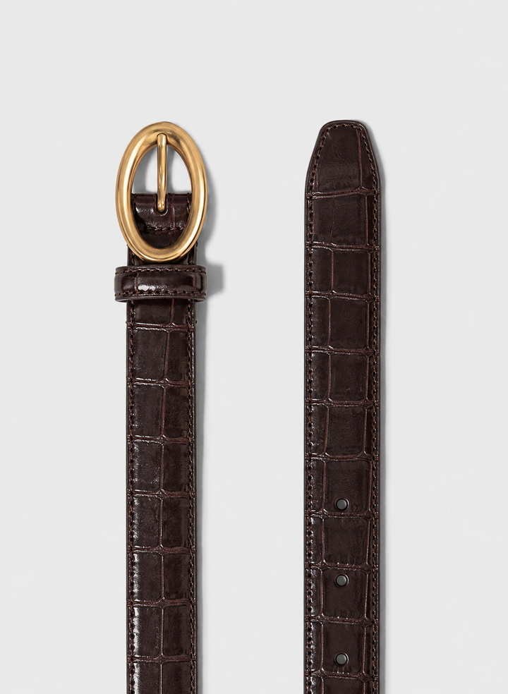 Crocodile Gold Buckle Belt