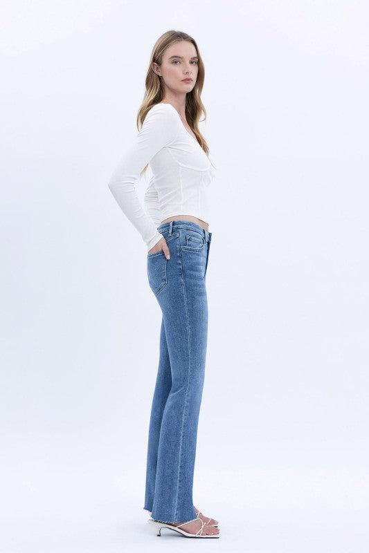 Preorder Sari Mid Rise Seamless Waistband Bootcut Jeans