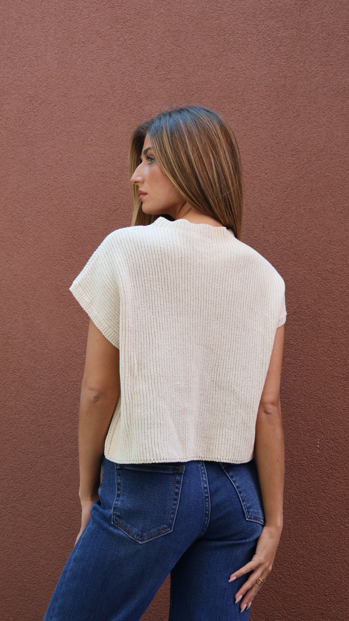 Elan Cap Sleeve Pocket Sweater