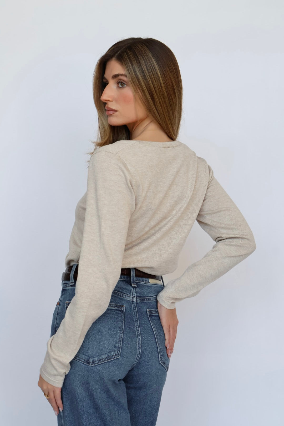 Lightweight Transitional V-Neck Knit Sweater