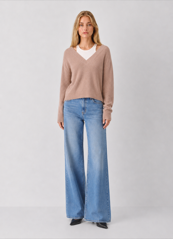 Elan Wren V-Neck Knit Sweater