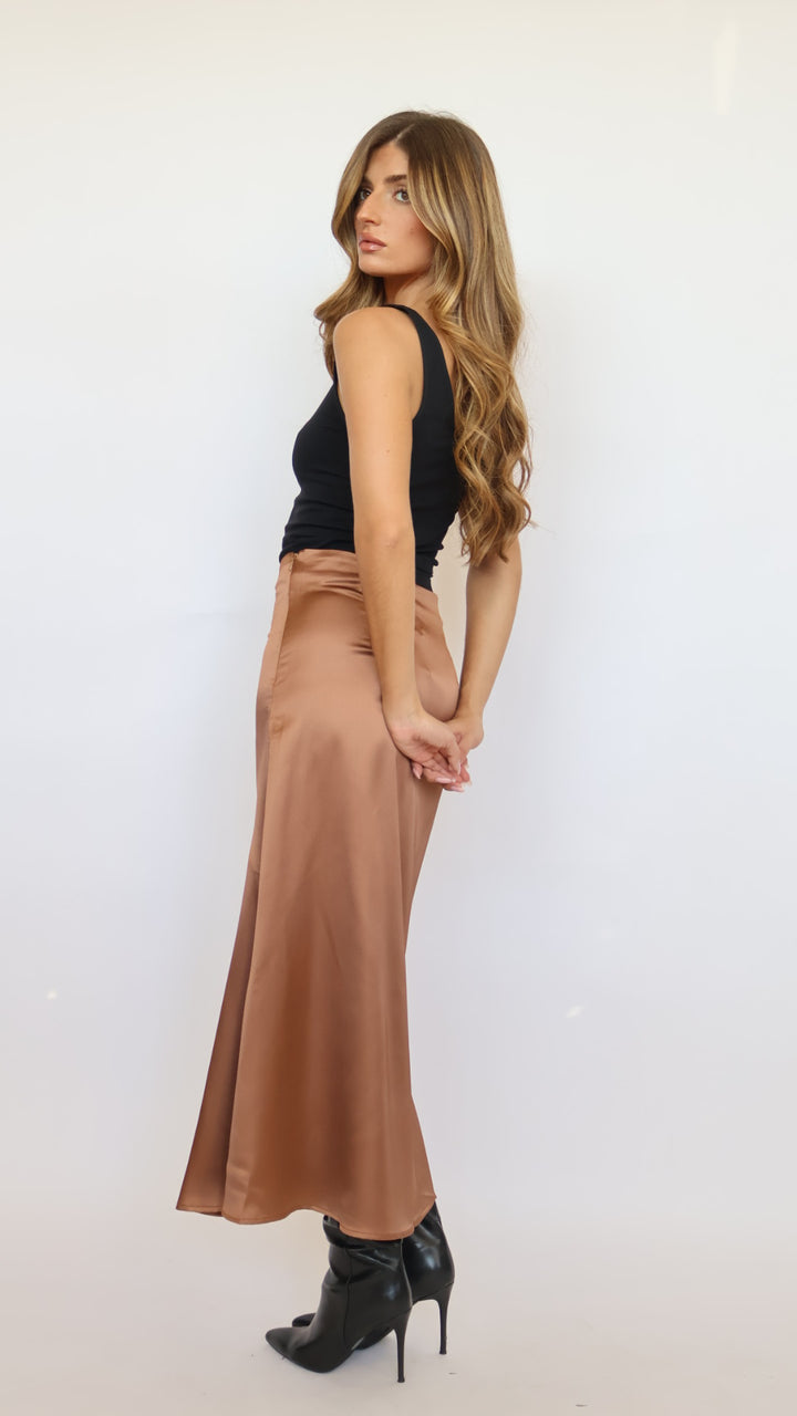 Silk Midi Skirt